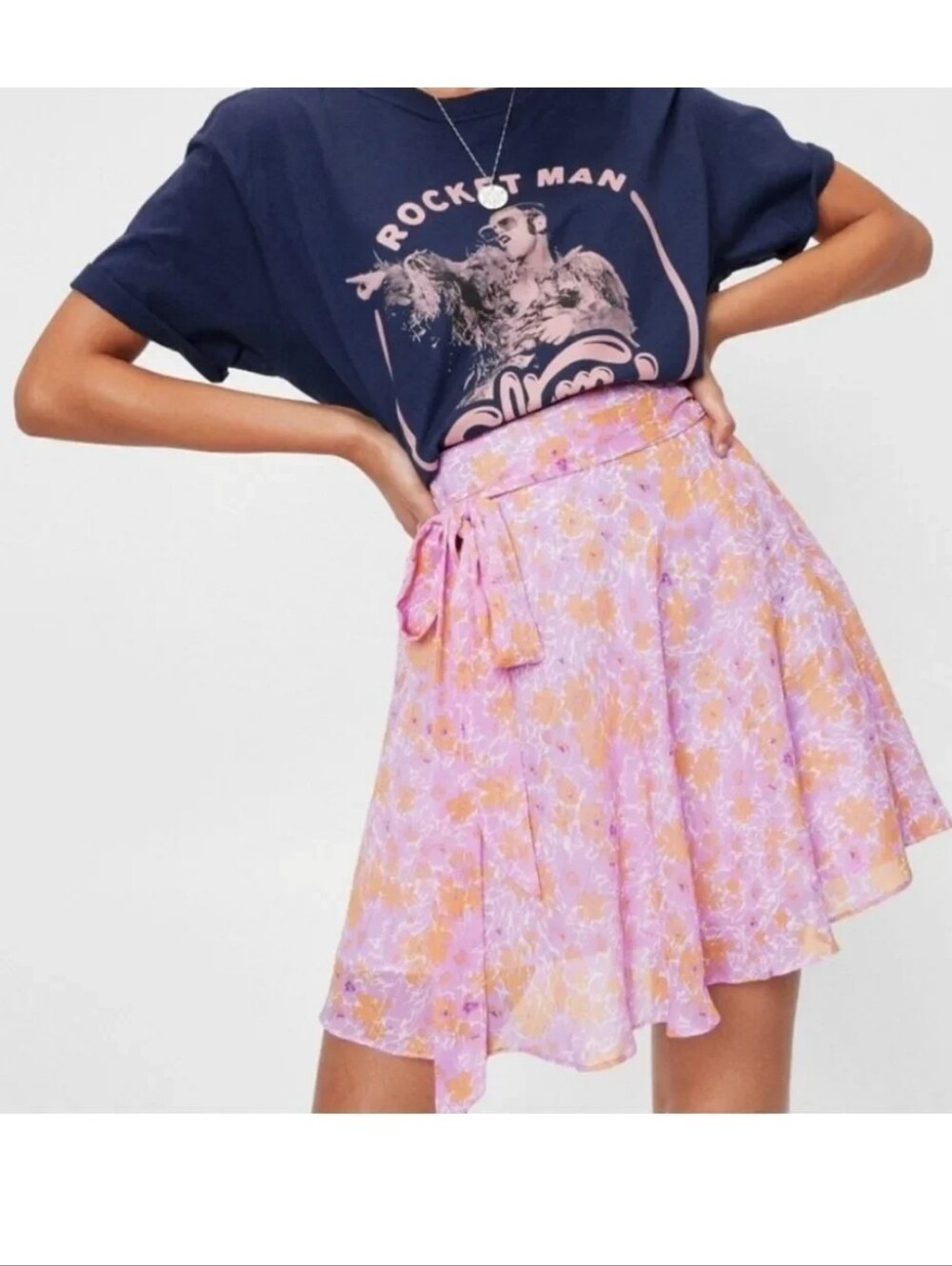 NWT Nasty Gal Floral Skirt, Size 8